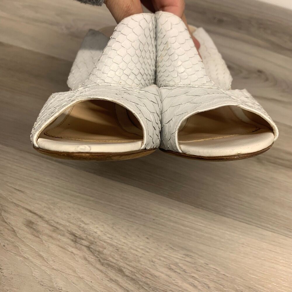 Alexandre Birman White Python Leather Slide Slip … - image 6